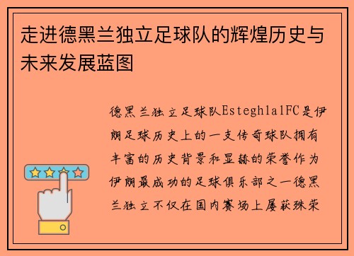 走进德黑兰独立足球队的辉煌历史与未来发展蓝图